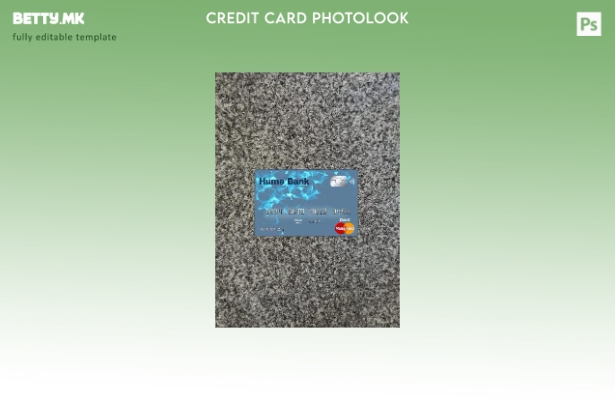 Модерен стил на предниот шаблон за фото изглед на главната картичка на банката H